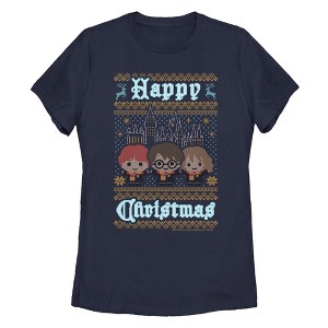 Women's Harry Potter Main Trio Ugly Sweater T-Shirt - 1 of 4