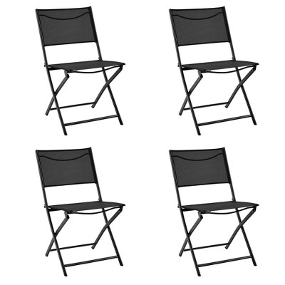 Yaheetech Set of 4 Folding Dining Chairs with Backrests for Garden/ Lawn/ Porch/ Backyard Pool