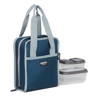 Igloo Lunch+ Cube 12 Lunch Tote with Pack Ins - Gray