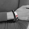 Black Bow Jewelry Ladies Stainless Steel Leather Medical I.D. Wrap Bracelet, 6.75 Inch - 3 of 4