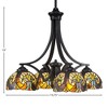 Toltec Lighting Zilo 4 - Light Chandelier in  Matte Black with 7" Ivory Cypress Art Glass Shade - 2 of 2