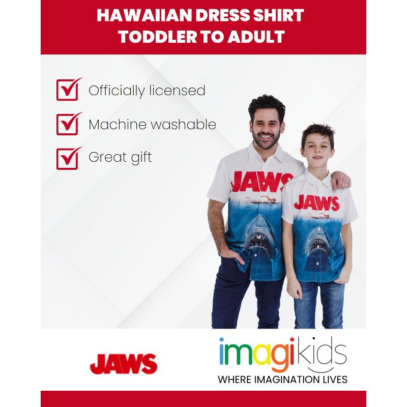 JAWS Hawaiian Button Down Dress Shirt  Adult, 3 of 8