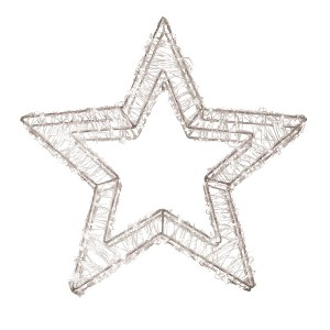 Season's Designs 14" LED Silver Metal Wire Star Indoor/Outdoor Christmas Wall Hanging Decoration (Requires AAA Batteries, Not Included) - 1 of 1