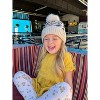 Gender Neutral Kids Aztec Patterned Faux Fur Pom Beanie Cap - C.C - 2 of 2