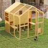 Famapy Large Wooden Chicken Coop Chicken House with Spacious Run - Multi - Level Outdoor Hen House - 2 of 4