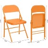Acekool Grey All-Steel Folding Chairs, Heavy Duty Metal Frame, Holds Up to 350 lbs, Portable for Home or Events - 2 of 4