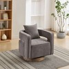 NicBex Linen Blend Swivel Accent Chair,Upholstered Swivel Living Room Chairs with Mid-Height Open Backrest,Accent Chairs for Living Room - 2 of 4