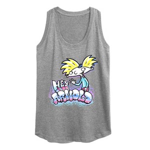 Women's - Hey Arnold! - Airbrush Arnold Graphic Racerback Tank - 1 of 4