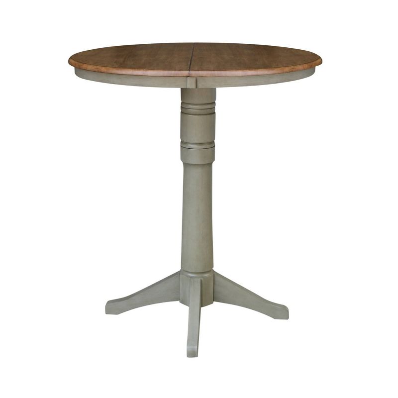 36" Magnolia Round Top Bar Height Dining Table with 12" Leaf - International Concepts, 3 of 10