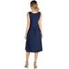 24seven Comfort Apparel Fit and Flare Sleeveless Maternity Midi Dress with Pockets - 3 of 4
