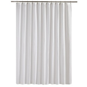 LunaLulinlk Chunky Waffle Weave 72" x 72" Fabric Shower Curtain - 1 of 4