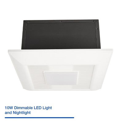 White Energy Star Ceiling Mount Ventilation Fan with LED Light