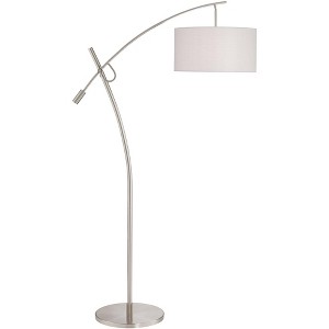 Possini Euro Design Raymond Modern 69" Tall Arc Floor Lamp with Smart Socket Raymond Nickel Adjustable Off-White Shade for Living Room - 1 of 4