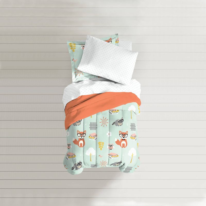 Dream Factory Woodland Friends Mini Kids&#39; Bed in a Bag - Mint (Twin), 3 of 5