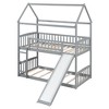 YOOCOZZ Twin Over Twin Bunk Bed with Slide, House Bed with Slide - 2 of 4