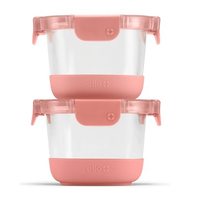 Ello 4pc 2c Glass Refresh Round Food Storage Container Set