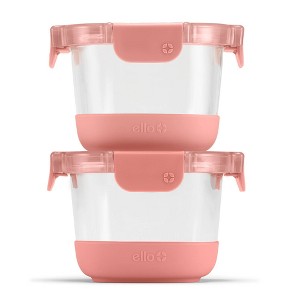 Ello 4pc 2c Glass Refresh Round Food Storage Container Set - 1 of 4