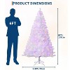Clearance! 4.5 FT Prelit White Purple Gradient Snow Flocked Christmas Tree, Slim Pencil Xmas Tree, Auto-Open - 2 of 4