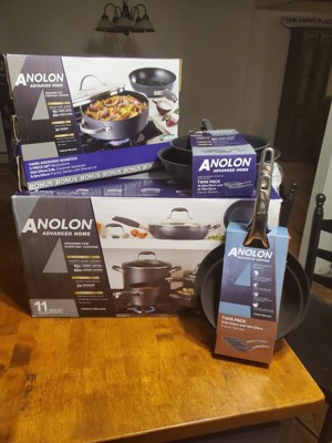 Anolon Advanced Home Hard-Anodized Nonstick 11-Piece Cookware Set - Moonstone