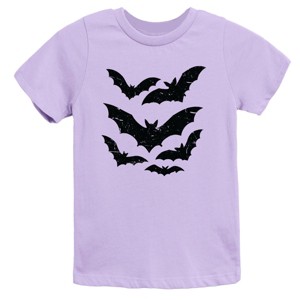 Halloween Bats Distressed - Youth Short Sleeve Graphic T-Shirt and Toddler Short Sleeve Graphic T-Shirt - 1 of 4