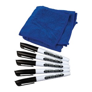 Teacher Created Resources® Dry Erase Pens & Microfiber Towels Set, 5 Each, 10 Total Pieces - 1 of 4