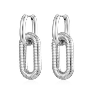 Chunky Chain Link Hoop Earrings for Women Gold or Silver Stainless Steel Ginger Lyne Collection - 1 of 4