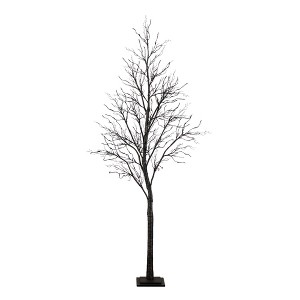 Nearly Natural 8-ft Pre-Lit Halloween Deluxe Black Twig Artificial Tree with 216 Orange & Purple LED Lights - 1 of 1