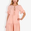 Anna-Kaci Women's Ruffle Sleeve Tiered Dress With Button And Tassel Detail for Casual Looks - 3 of 4