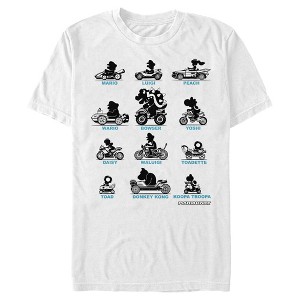 Men's Nintendo Mario Kart Silhouette Grid T-Shirt - 1 of 4