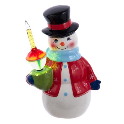 Kurt Adler 10-inch Ceramic Snowman With Bubble Light : Target