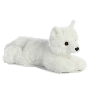 Aurora Medium Arctic Fox Flopsie Adorable Stuffed Animal White 12" - 1 of 4