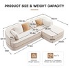 106" Teddy Velvet L-Shaped Sectional Sofa with Chaise, Boneless 32D High-Density Foam, Fluffy Comfy Couch with Curved Armrests, No Assembly - 3 of 4