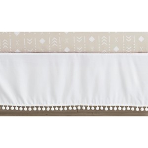 Sweet Jojo Designs Boy or Girl Gender Neutral Unisex Baby Crib Bed Skirt Boho Llama Collection Solid White - 1 of 3