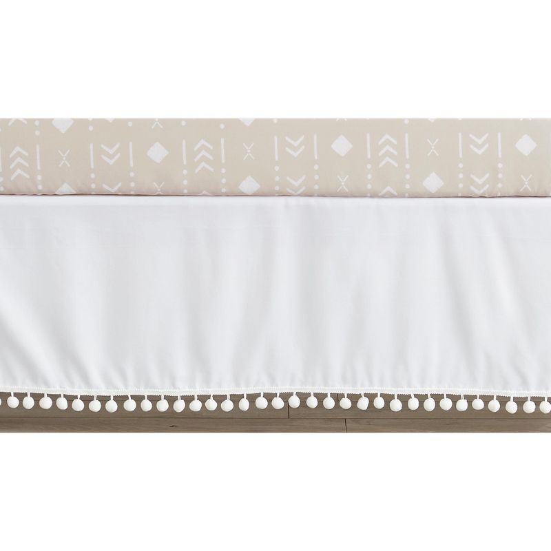 Sweet Jojo Designs Boy or Girl Gender Neutral Unisex Baby Crib Bed Skirt Boho Llama Collection Solid White, 1 of 5