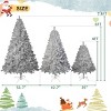 Silver Pre-Lit Artificial Christmas Tree with LED Lights in 4ft 6ft 7.4ft or Set of 3 for Indoor Outdoor Decoration-Baofuwish - 4 of 4