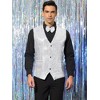 INSPIRE CHIC Men's Shiny Sequin Sleeveless Party Prom Suit Vest with Bow Tie - 2 of 4