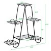 SEVOBAL 6 Tier Plant Stand Indoor Outdoor Shelf Metal Holder Pot Rack Multiple Plants Stand Tall 6 Pot Flower Shelf Corner Living Garden Pot Holder - 3 of 4