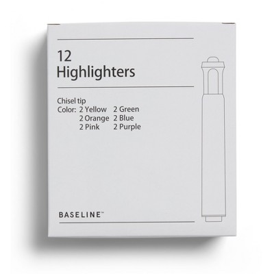 Staples Highlighters Chisel Tip Assorted 12/PK BL58131