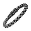 Steeltime Men's oxidized stainless steel round box chain bracelet - image 2 of 3