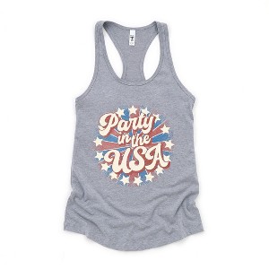 Simply Sage Market Women's Party In The USA Circle Face Racerback Tank - 1 of 4