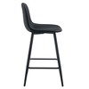PAGED Modern PU Leather Bar Stools Set of 2, Counter Height Stools with Curved Backs & Metal Legs for Pub, Dining Room, Living Room - 3 of 4
