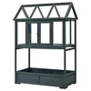 YOOCOZZ Wood Patio Portable Cold Frame with Openable Roof and Storage Box, having Movable Wheels - 3 of 4