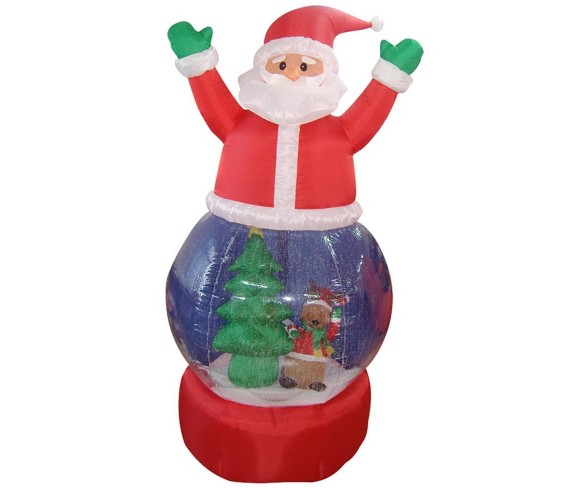 LB International 5' Inflatable Santa Claus Snow Globe Lighted Christmas Outdoor Decoration