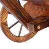 Gulches Solid Wood Barrel Wagon Flower Planter Pot Stand Premium Fir Wood with Wheels & Handle, Large Deep Planter - 4 of 4