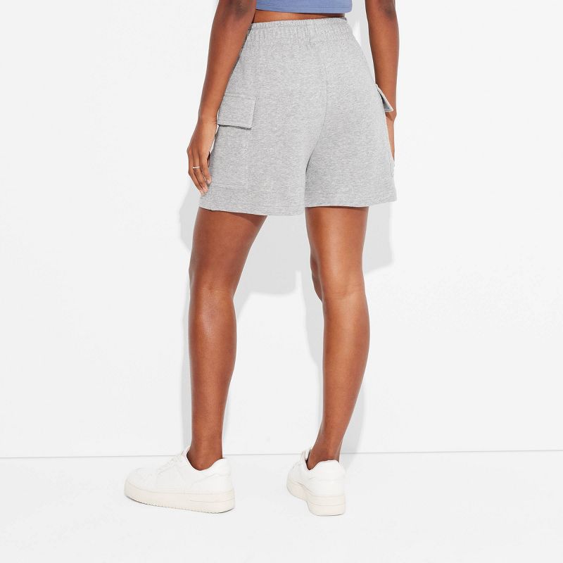 Women's Mid-Rise Cargo Sweat Shorts - Wild Fable™, 4 of 5