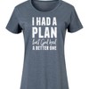 Women's - Instant Message - I Had A Plan but God had a Better One Graphic T-shirt Dress - 2 of 4