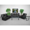Emma and Oliver Black LeatherSoft Reclining Sofa Set - 2 of 3