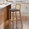 Modway Monarch Wood Bar Stool with Cane Rattan Back and Padded Seat - 4 of 4