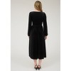 August Sky Women's Velvet Long Sleeve Smocked Midi Dress - 2 of 3