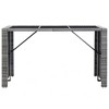 vidaXL Ergonomic Patio Bar Set with Cushions -7 Pieces, Poly Rattan, Gray - Weather-Resistant, Powder-Coated Steel Frame, Tempered Glass Tabletop - 4 of 4